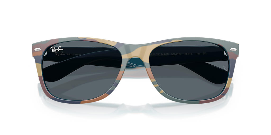 RAY-BAN RB2132 New Wayfarer Classic Blue & Blue Camuflage - Sunglasses, Blue Lens