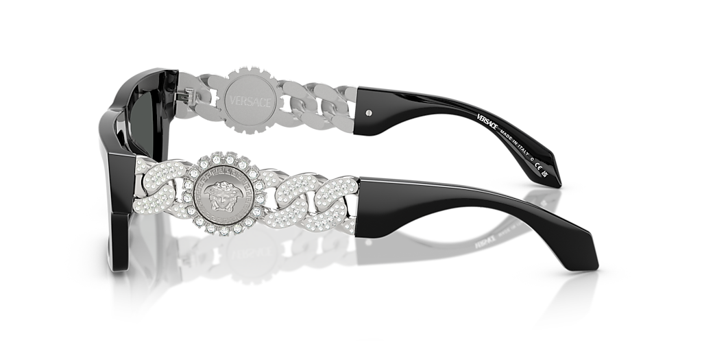 VERSACE VE4484BU Black - Women Luxury Sunglasses, Dark Grey Lens