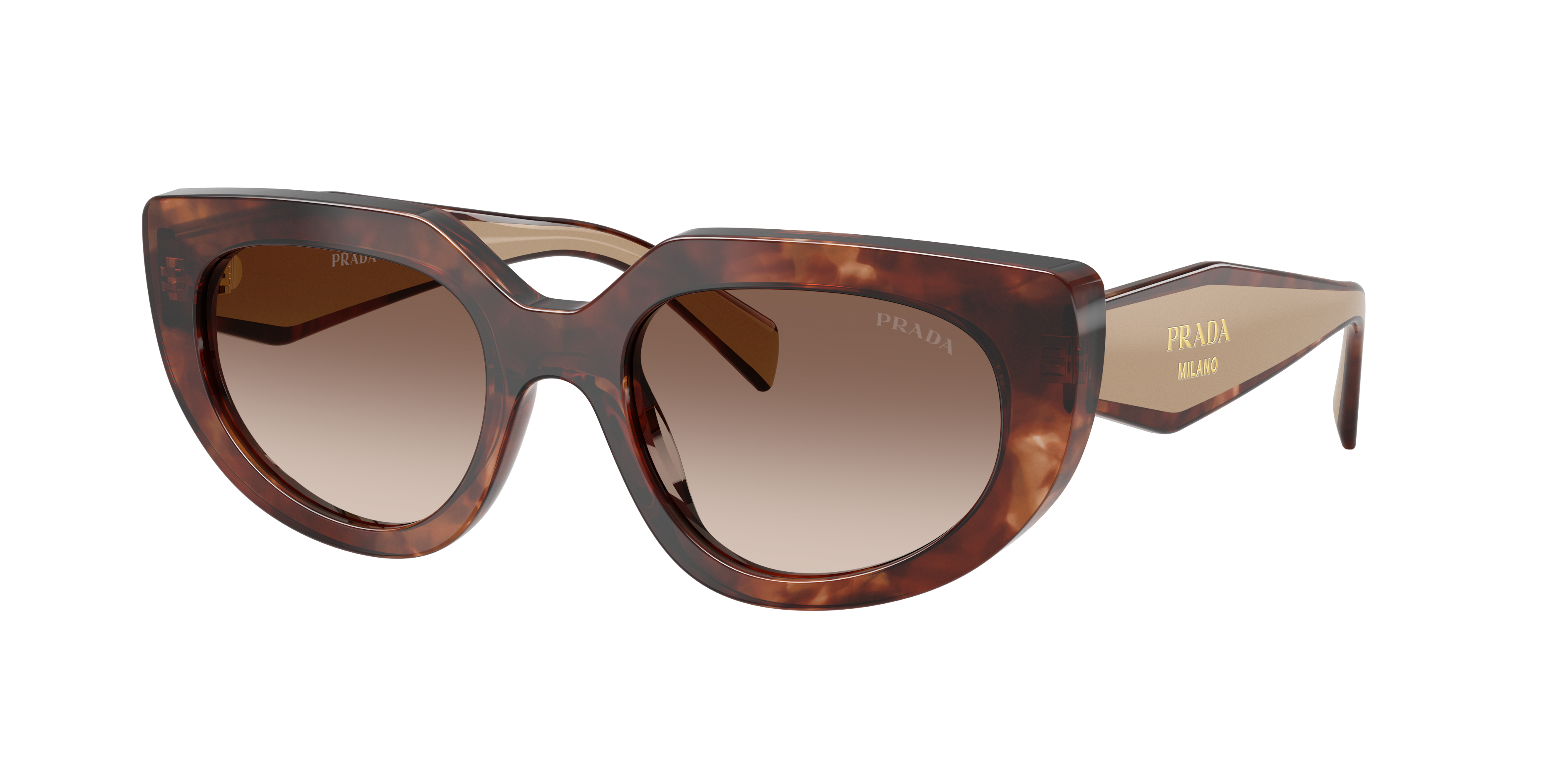 Prada PR D02S M (53 - 20) with Brown lenses and Tortoise frame