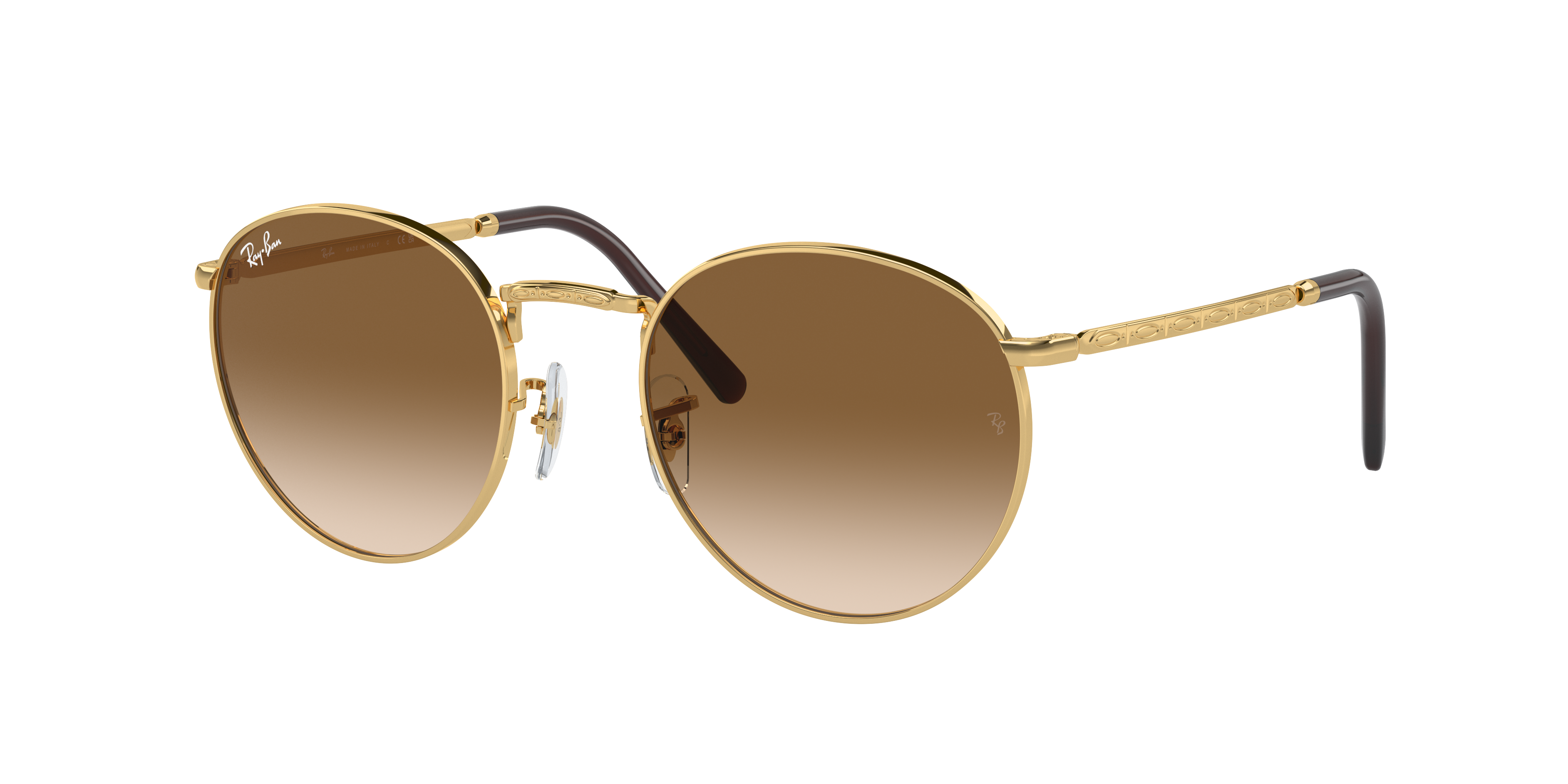 価格破壊！正規品Ray-Ban RB3637 53 new round Ray-Ban New Round M (53 - 21) com Lentes Marrom e Armação Ouro