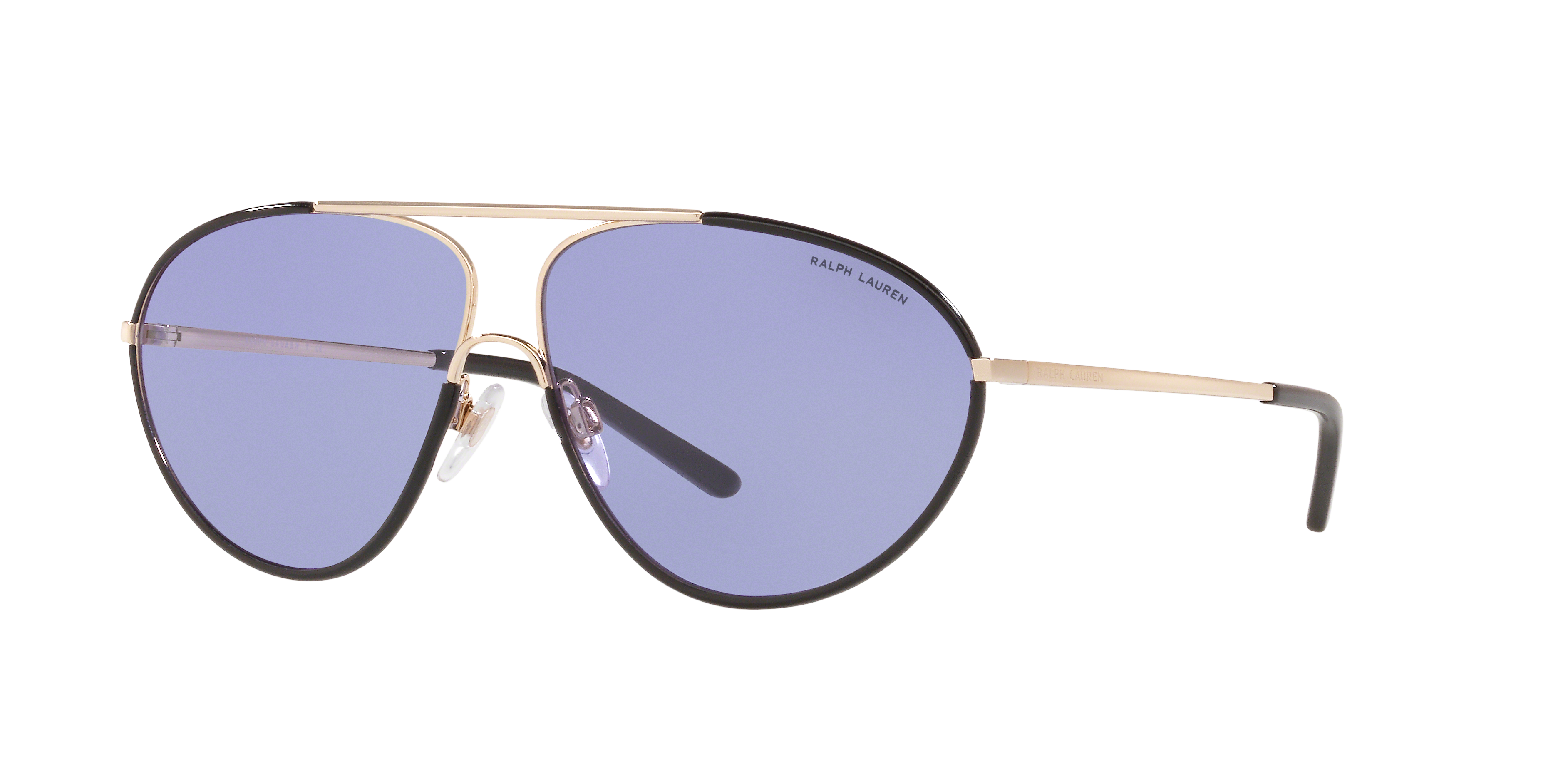 Ralph Lauren Woman Sunglass RL7066J -  Frame color: Shiny Pale Gold / Black, Lens color: Dark Violet
