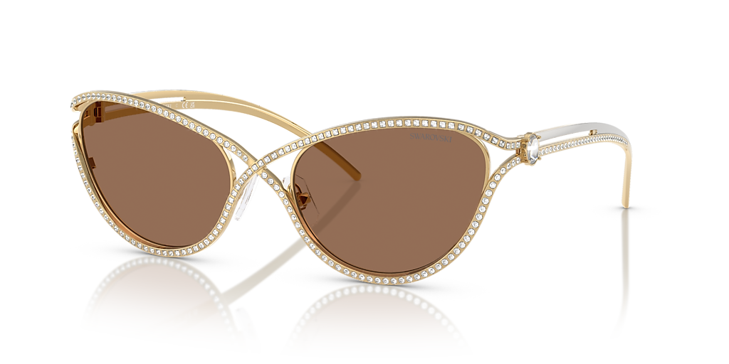 Swarovski SK7025 XXL (58 - 20) with Brown lenses and Gold frame