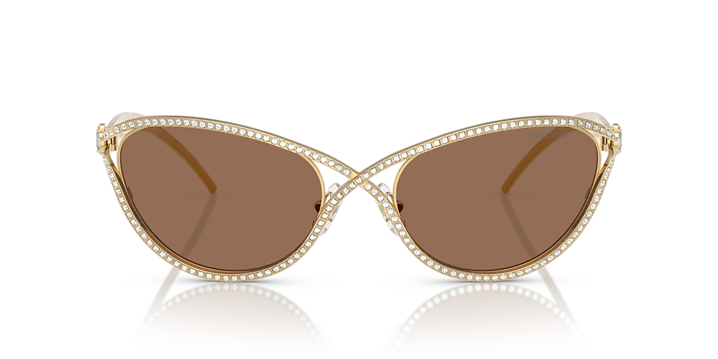 SWAROVSKI ベアー Swarovski SK7025 XXL (58 - 20) with Brown lenses and Gold frame