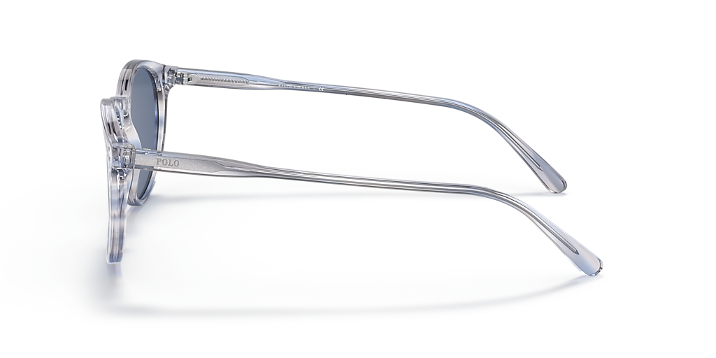 POLO RALPH LAUREN PH4110 Shiny Transparent Blue Brown - Men Sunglasses, Dark Blue Lens