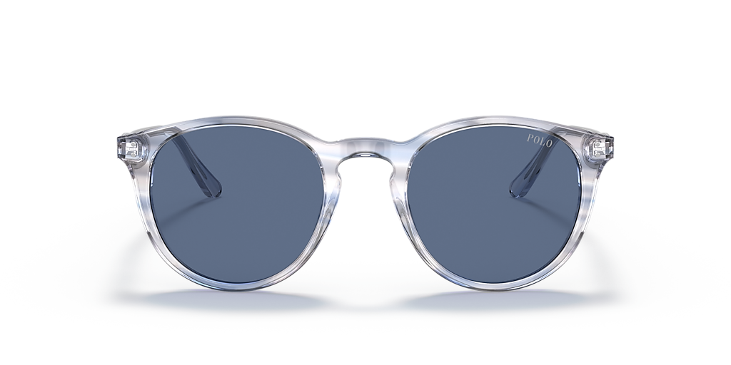 POLO RALPH LAUREN PH4110 Shiny Transparent Blue Brown - Men Sunglasses, Dark Blue Lens
