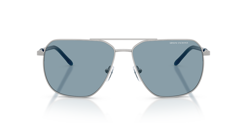 ARMANI EXCHANGE AX2057S Matte Silver - Men Sunglasses, Light Blue Lens