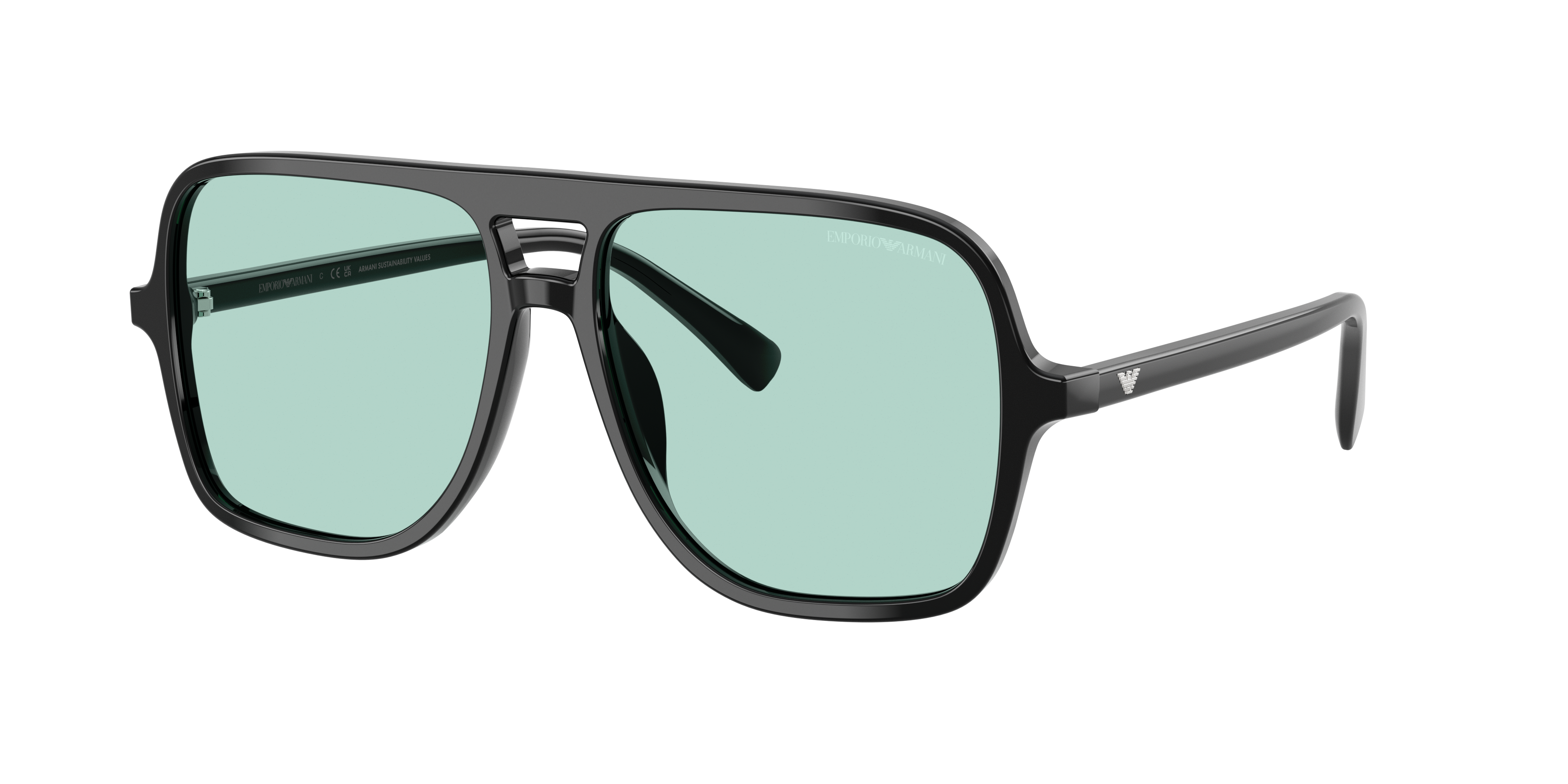 Emporio Armani Man Sunglass EA4252U -  Frame color: Shiny Black, Lens color: Light Azure