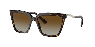 Bvlgari BV8255B 57 Marrom degradê polarizado & Havana Polarizados 