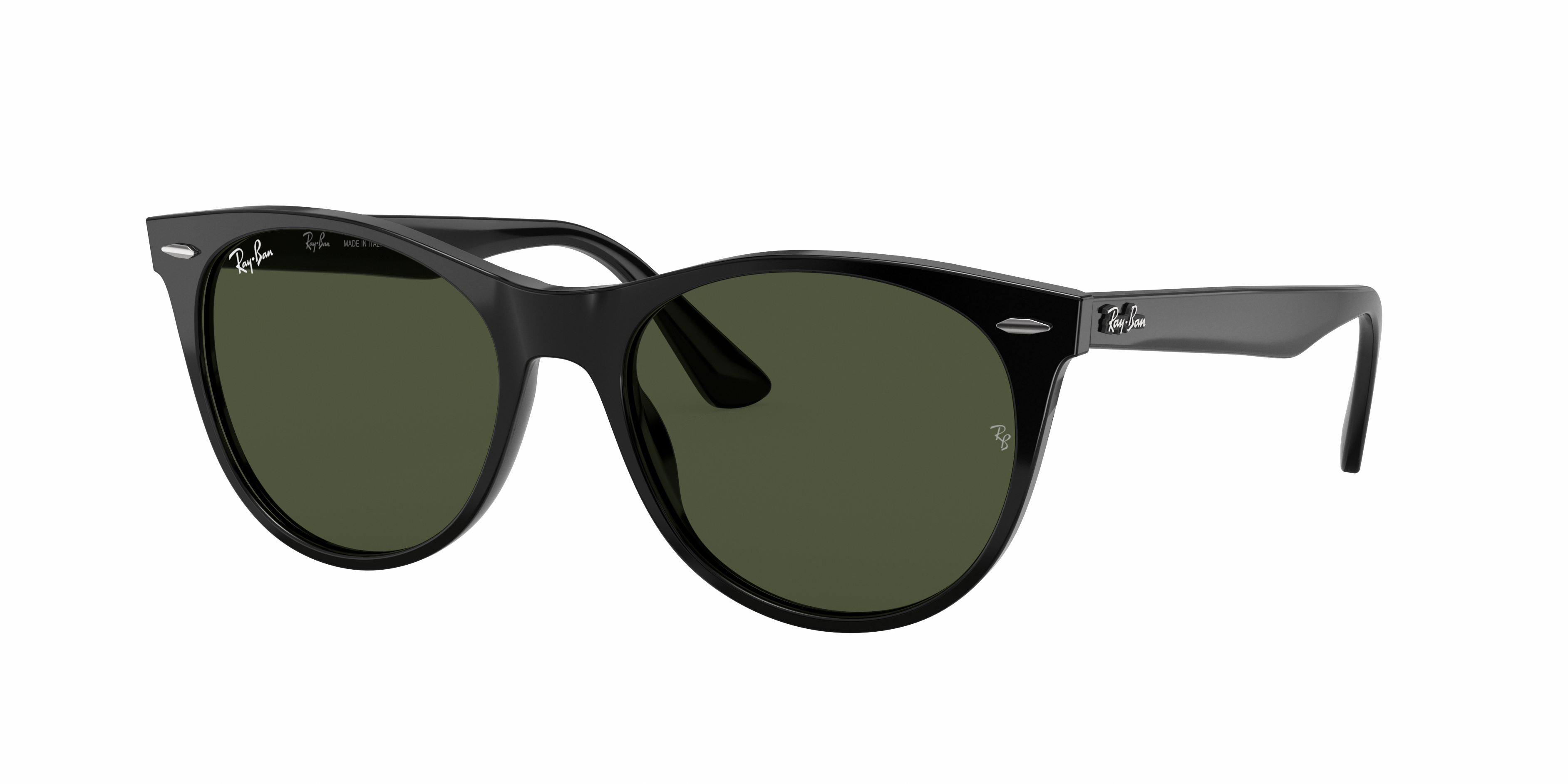 RAY-BAN RB2185 Wayfarer II Classic Black - Sunglasses, G-15 Green Lens