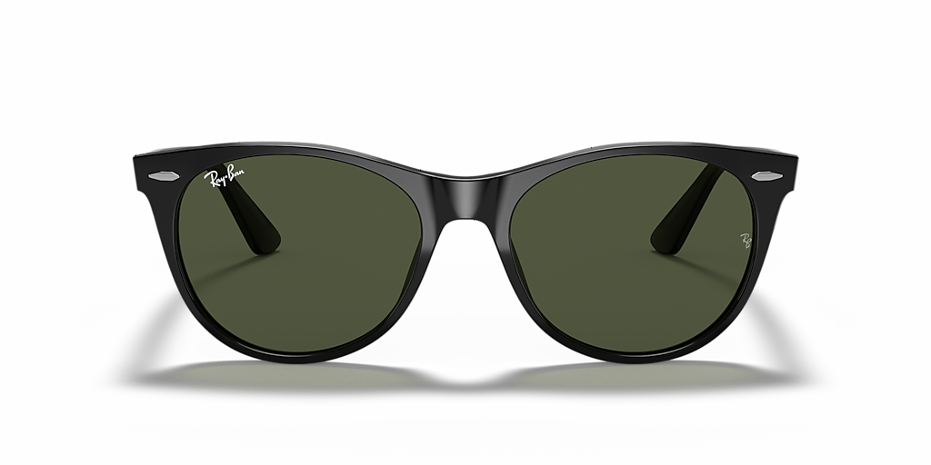 RAY-BAN RB2185 Wayfarer II Classic Black - Sunglasses, G-15 Green Lens