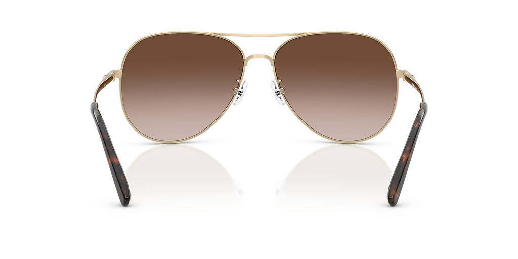 Tory Burch Gold Frame Sunglasses with Logo and Brown Lenses Tory Burch TY6117 L (56 - 17) with Brown lenses and Gold  main image 3