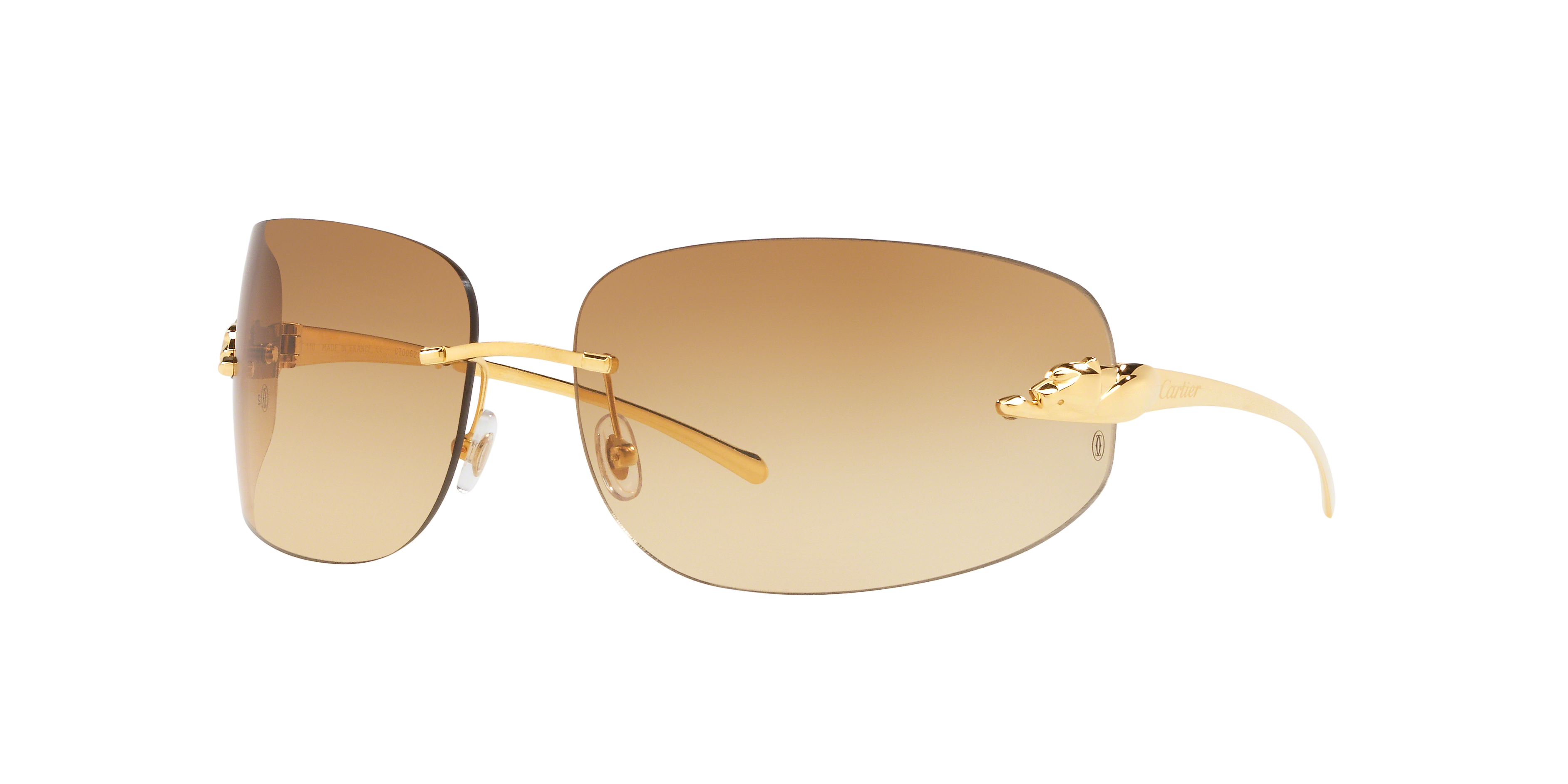 Cartier CT0062S XXL (72 - 16) with Brown lenses and Gold frame