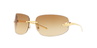 CARTIER CT0062S Gold Shiny - Unisex Luxury Sunglasses, Brown Lens