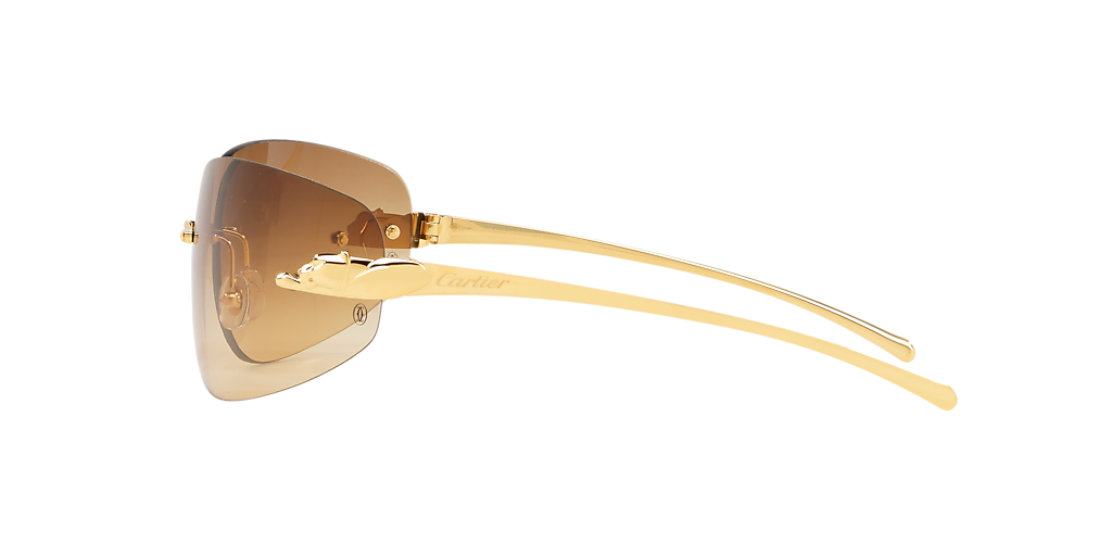 CARTIER CT0062S Gold Shiny - Unisex Luxury Sunglasses, Brown Lens