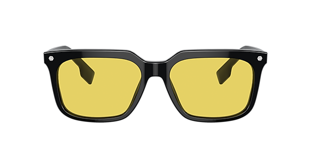 Visit Sunglasses Burberry BE4337F Carnaby L (56-17) with Yellow lenses and Black frame