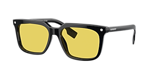 Visit Sunglasses Burberry BE4337F Carnaby L (56-17) with Yellow lenses and Black frame