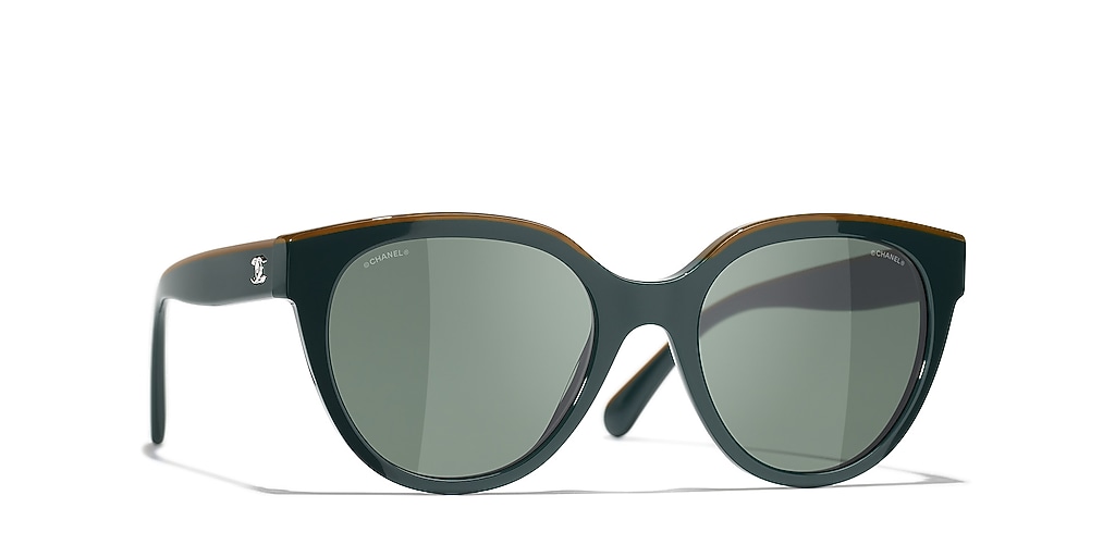 Chanel Square Sunglasses CH5414 L (54 20) with Green lenses and