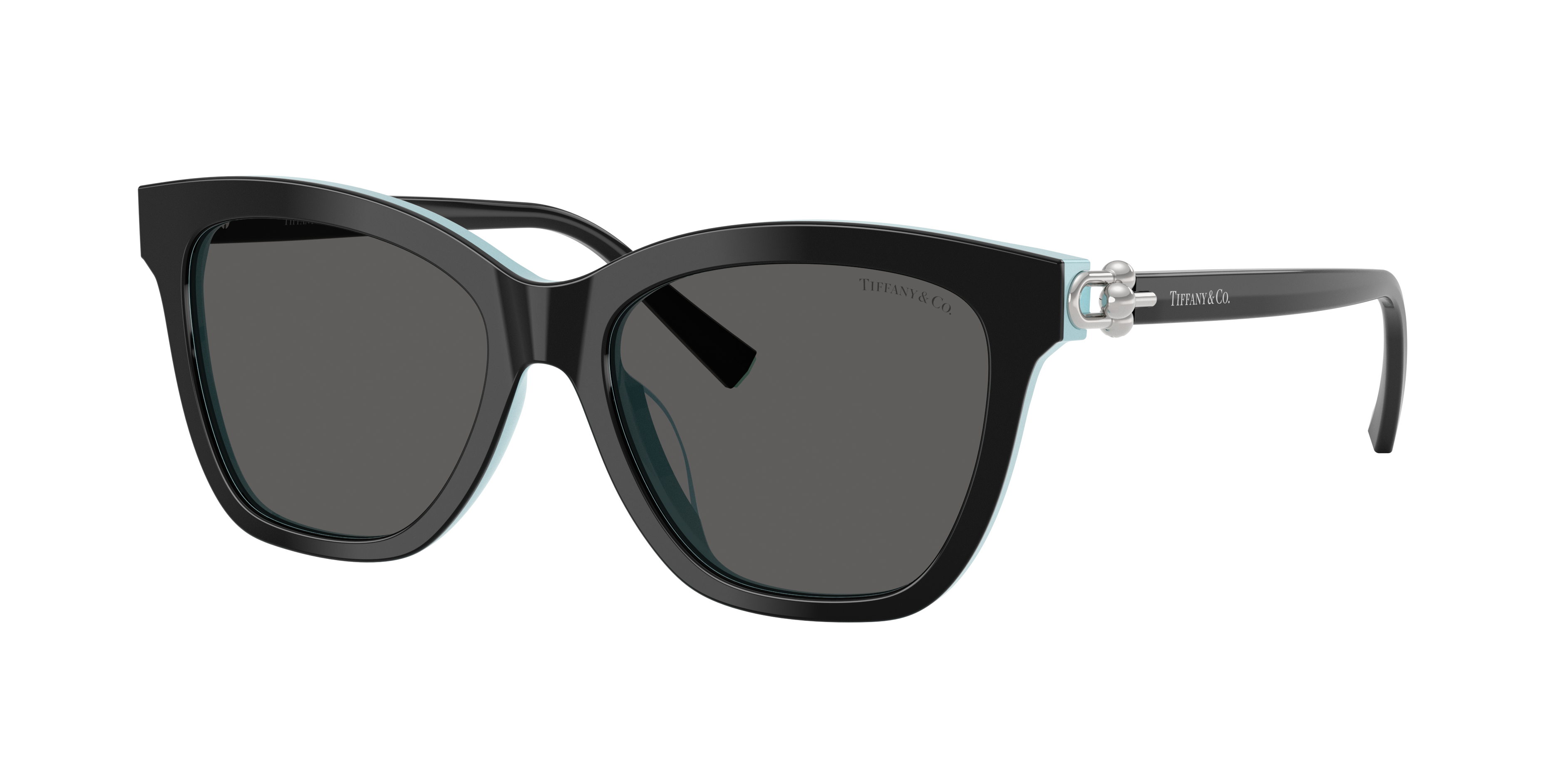 Tiffany & Co. Woman Sunglass TF4241D -  Frame color: Black On Tiffany Blue, Lens color: Dark Grey