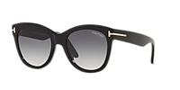 TOM FORD FT0870 Black Shiny - Woman Luxury Sunglasses, Grey Gradient Lens