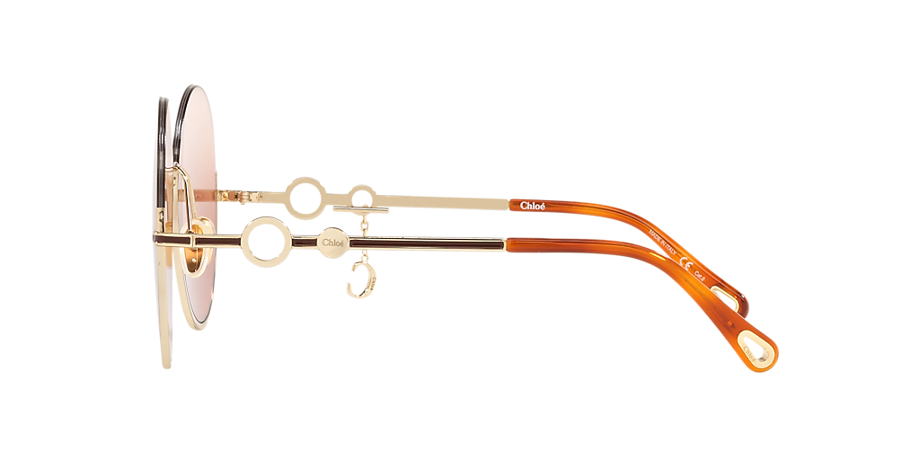 Chloé CH0067S XXS (61 - 16) with Orange lenses and Gold