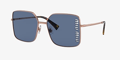 Miu Miu MU 51YS 60 Dark Blue & Rose Gold Sunglasses | Sunglass Hut 