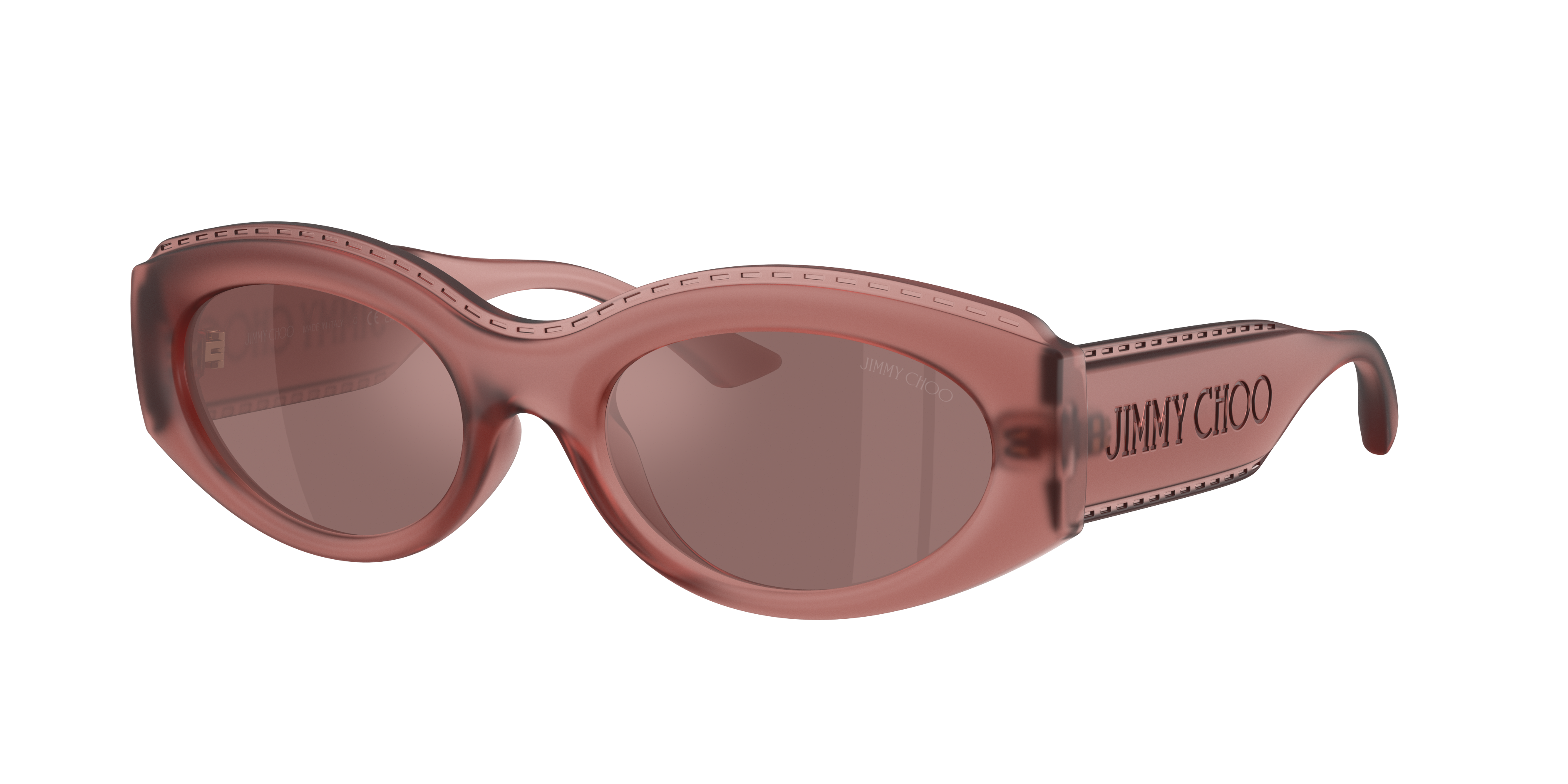 Jimmy Choo Woman Sunglass JC6002U -  Frame color: Matte Transparent Pink, Lens color: Brown Mirror Internal Silver