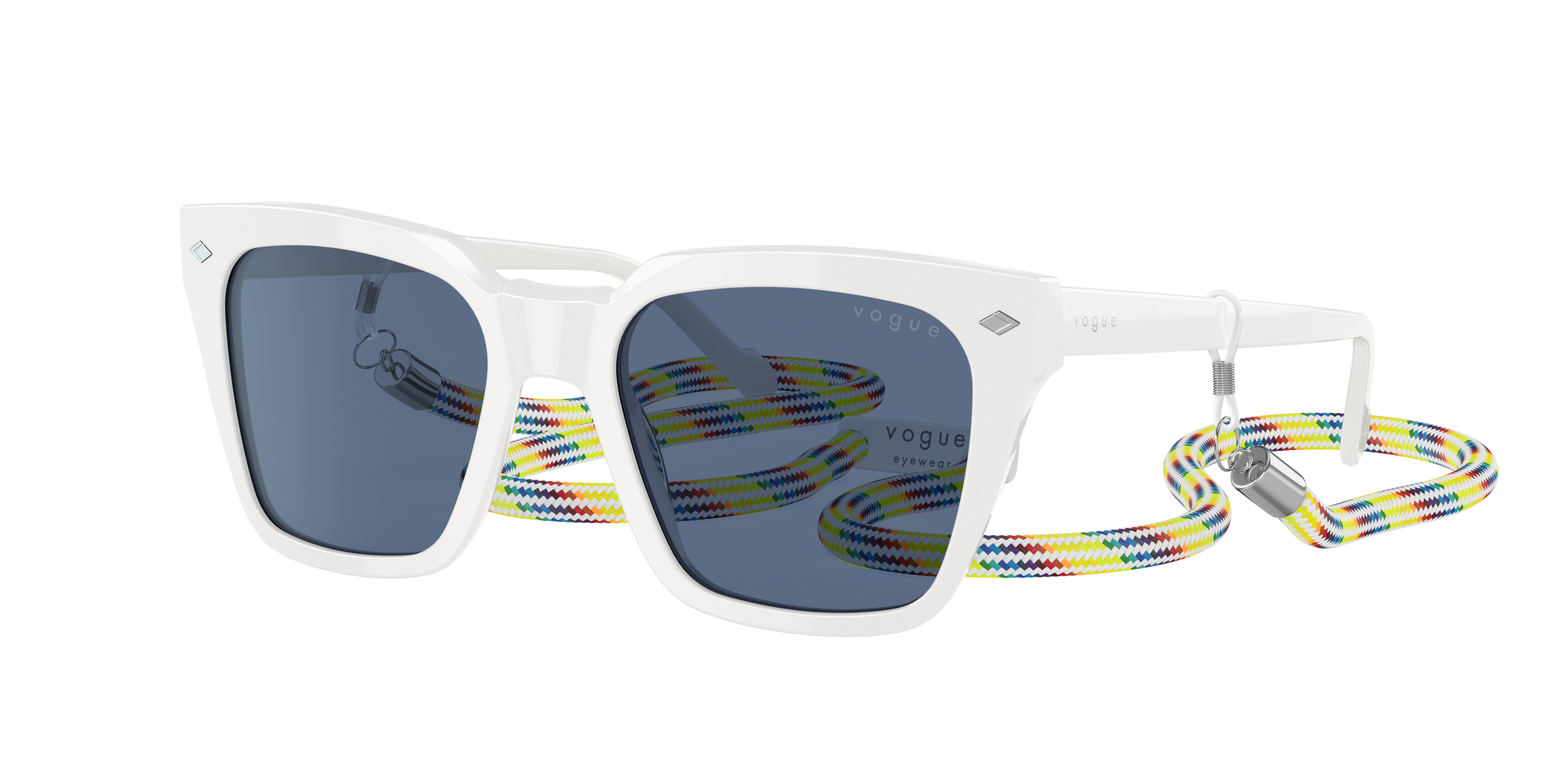 Vogue Eyewear Man Sunglass VO5380S – Frame color: White, Lens color: Dark Blue