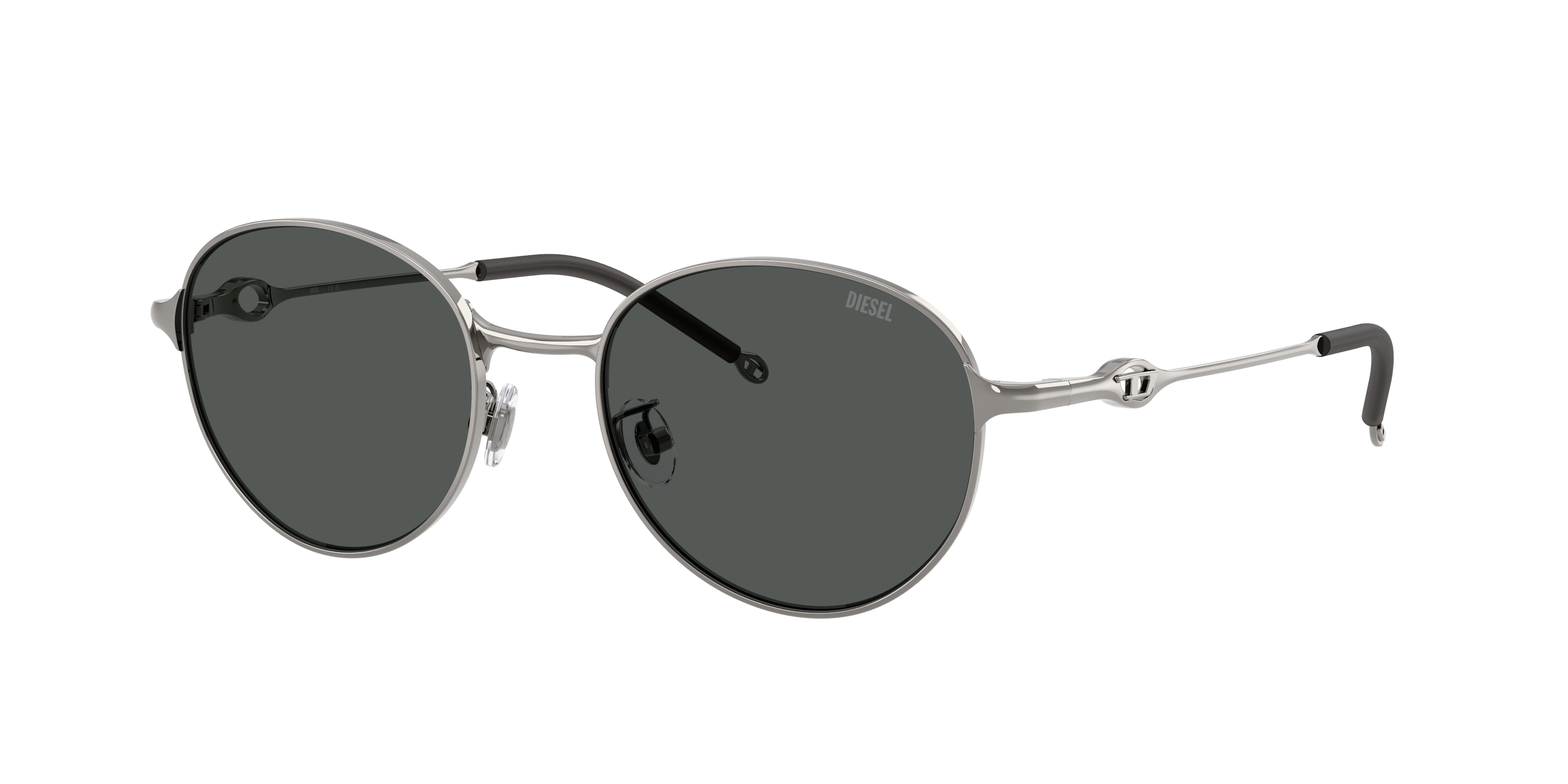 Diesel Unisex Sunglass DL1012D -  Frame color: Shiny Gunmetal, Lens color: Dark Grey