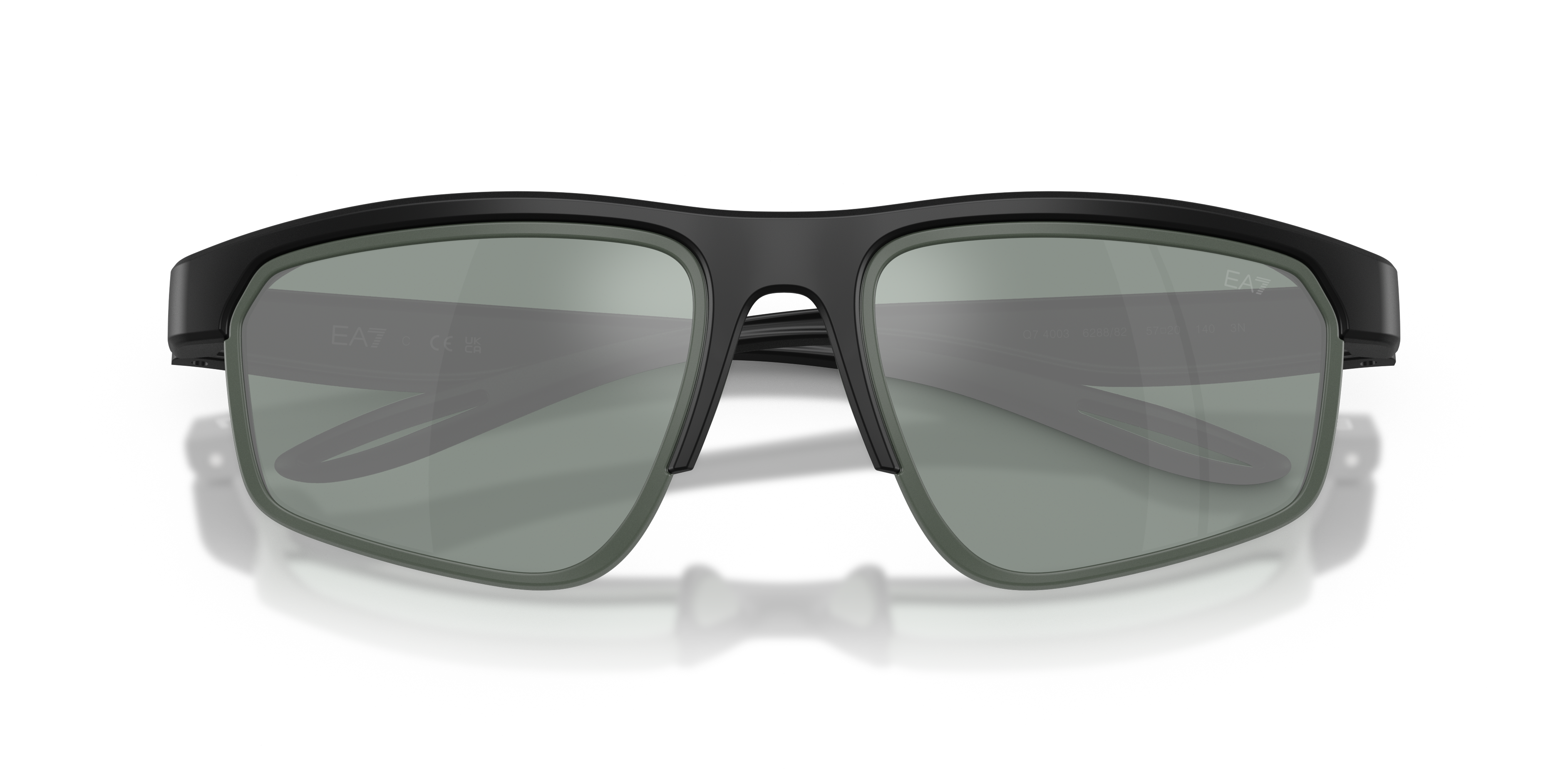 Ea7 Rectangular Unisex Sports Sunglasses In Gray