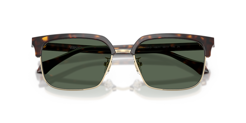 Versace VE4494D L (56 - 17) with Green lenses and Brown frame