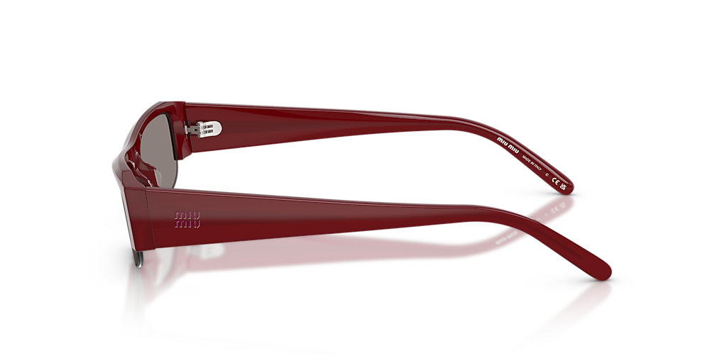 MIU MIU MU B07S Opaline Burgundy - Women Luxury Sunglasses, Dark Grey Lens