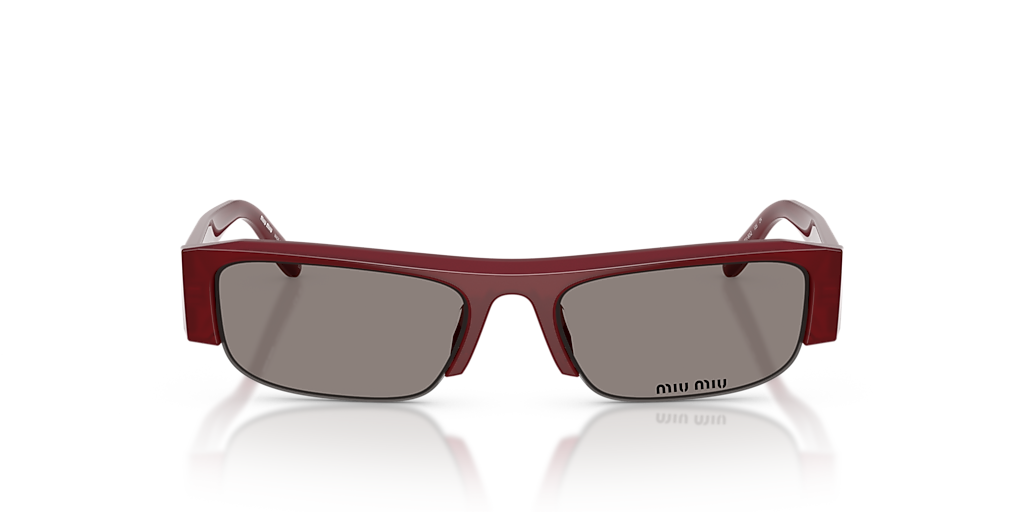 MIU MIU MU B07S Opaline Burgundy - Women Luxury Sunglasses, Dark Grey Lens