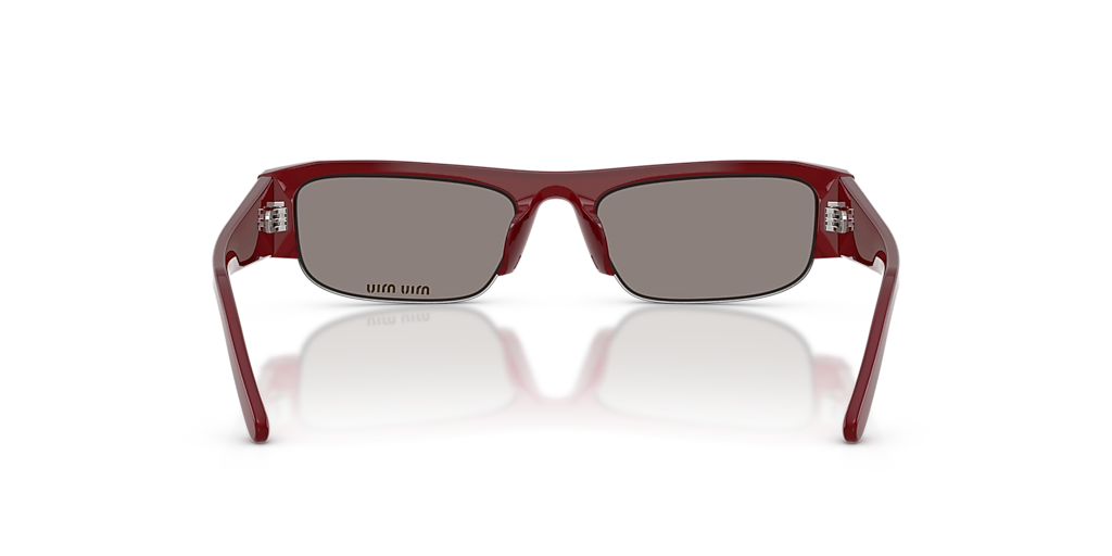MIU MIU MU B07S Opaline Burgundy - Women Luxury Sunglasses, Dark Grey Lens
