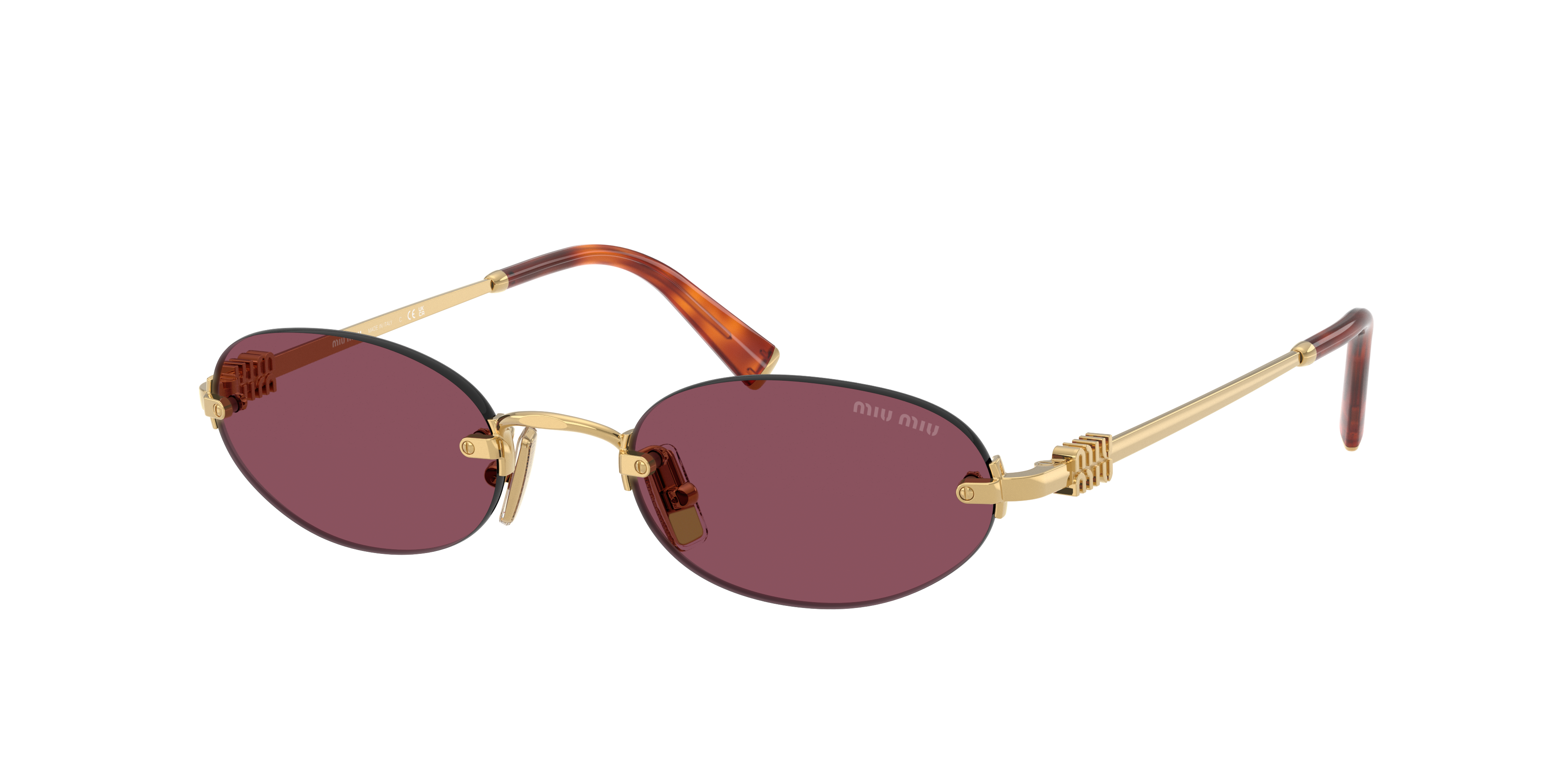 Miu Miu Woman Sunglass MU A54S -  Frame color: Gold, Lens color: Dark Violet