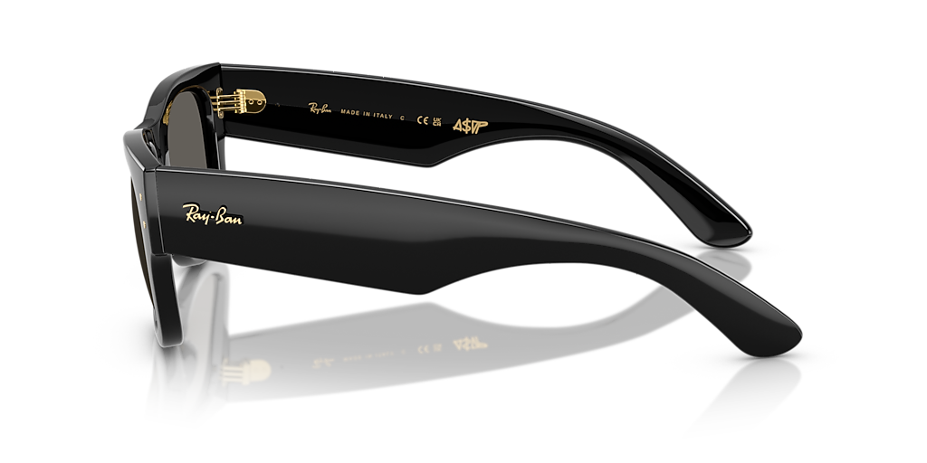 RAY-BAN RB0840SF Mega Wayfarer Blacked Out Collection Black - Unisex Sunglasses, Ultra Black Lens