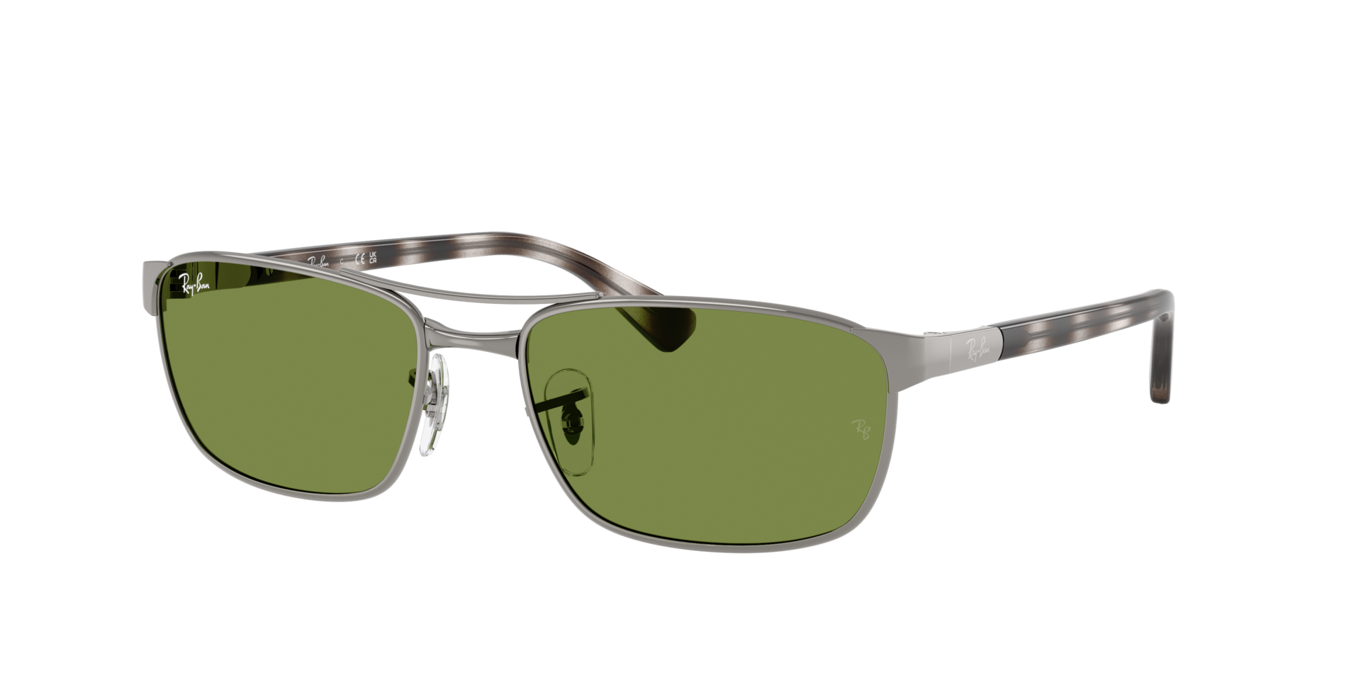 Ray-Ban Unisex Sunglass RB3778 -  Frame color: Gunmetal, Lens color: Green