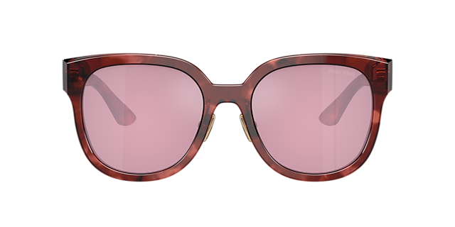 Miu Miu MU 01ZS 55 Orange Mirror Internal Silver & Striped Tobacco  