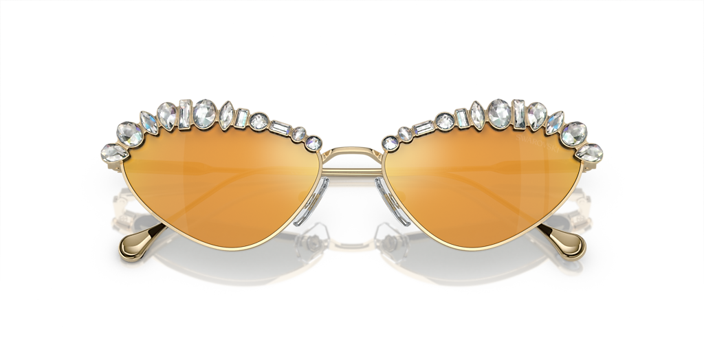 SWAROVSKI SK7009 Pale Gold - Women Sunglasses, Brown Mirror Gold Lens