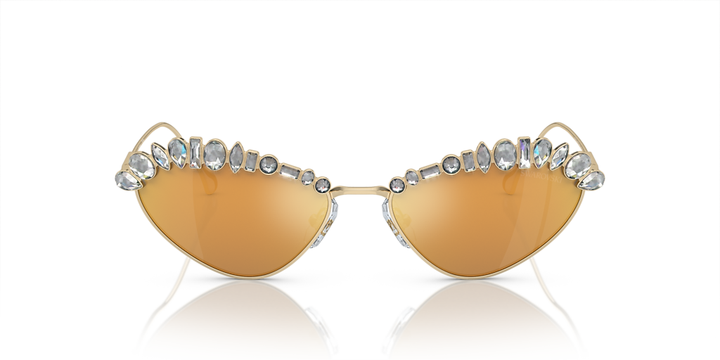 SWAROVSKI SK7009 Pale Gold - Women Sunglasses, Brown Mirror Gold Lens