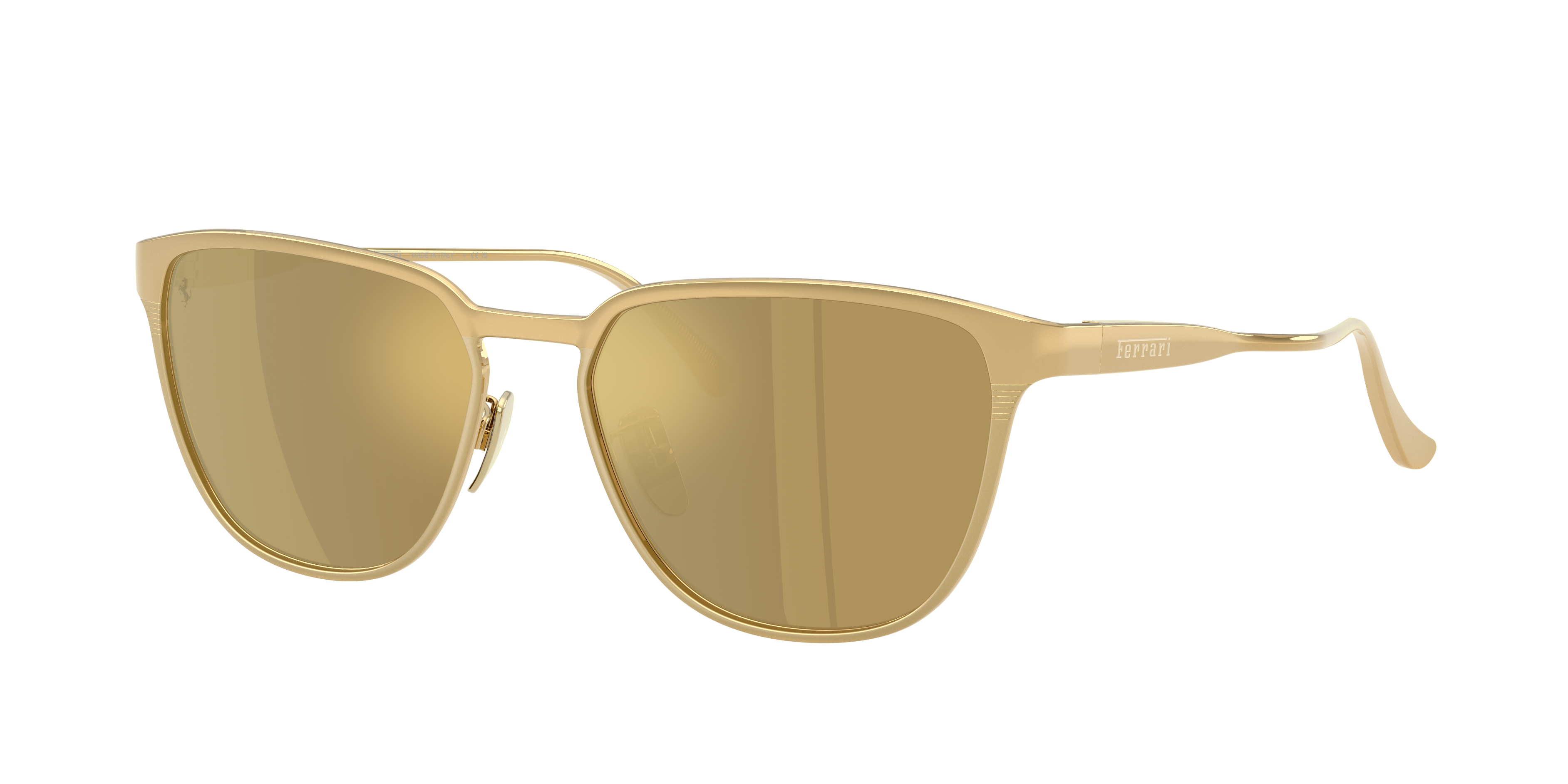 Ferrari Unisex Sunglass FH1032D -  Frame color: Gold Matte, Lens color: Mirror Gold