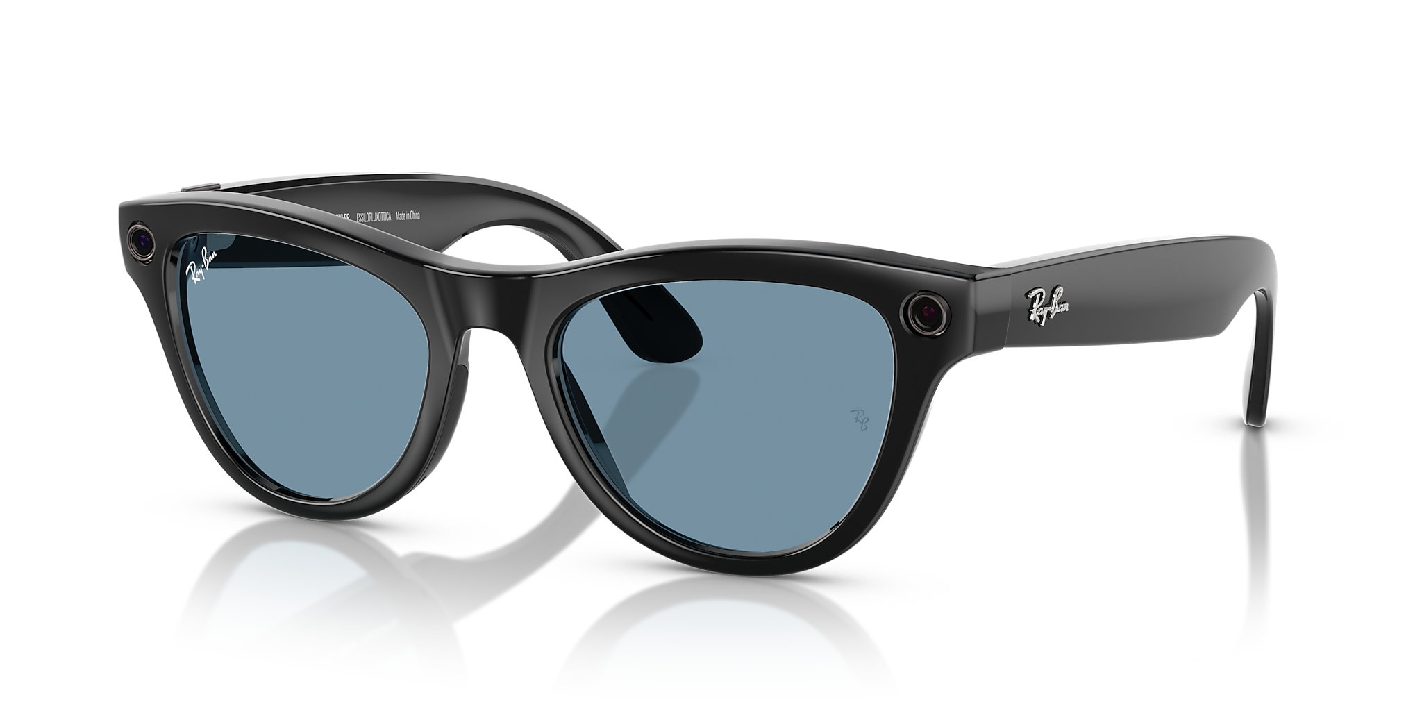 RW4010 Ray-Ban Meta Skyler Black - Unisex Sunglasses, Clear/Cerulean Blue Lens
