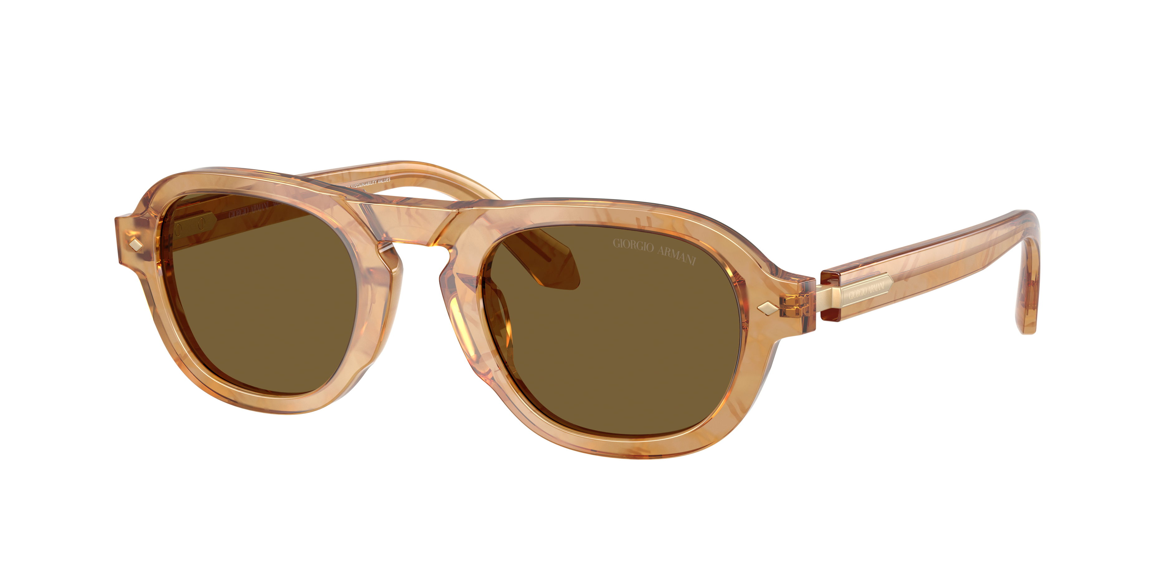 Giorgio Armani Round-frame Sunglasses In Brown