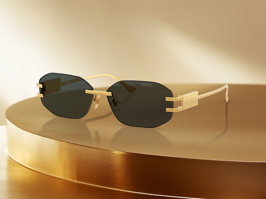 VERSACE オルオハフロラルモチフトトハック 【関税込】 Versace VE2274 M (58 - 13) with Grey lenses and Gold frame