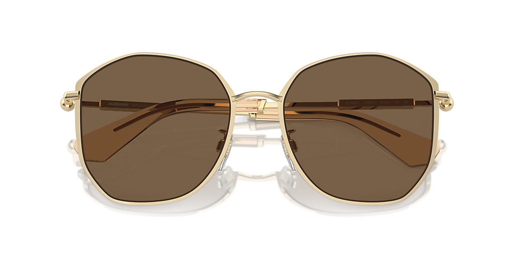BURBERRY イレキュラフレムサンクラス BE3153D 131687 Burberry BE3153D XXL (57 - 19) with Brown lenses and Gold