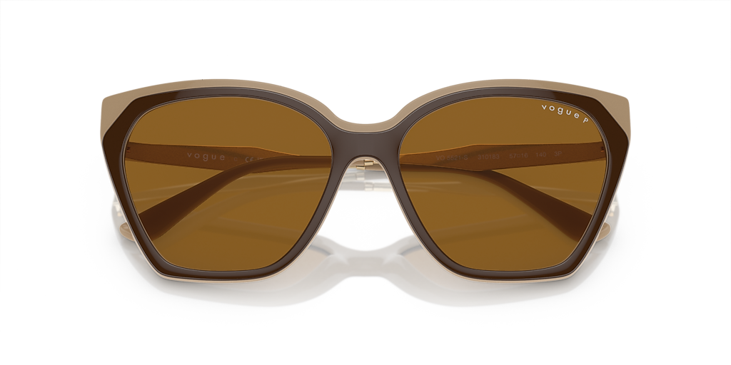 VOGUE EYEWEAR VO5521S Top Brown/Nude - Women Sunglasses, Dark Brown Polar Lens