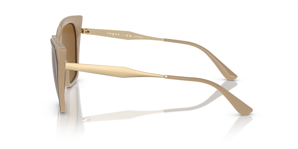 VOGUE EYEWEAR VO5521S Top Brown/Nude - Women Sunglasses, Dark Brown Polar Lens