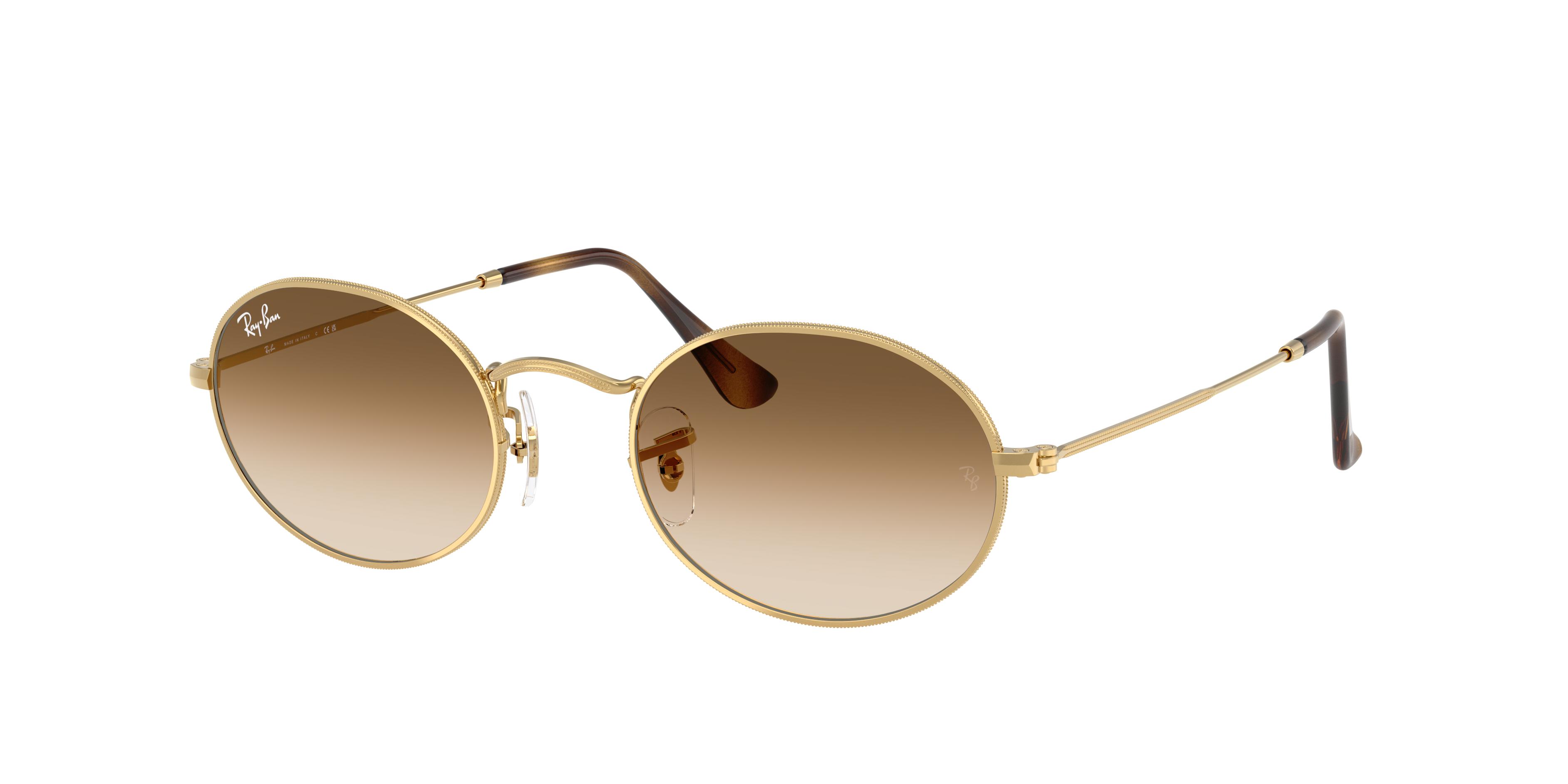 Ray-Ban Unisex Sunglass Oval Metal -  Frame color: Arista Gold, Lens color: Clear Gradient Brown
