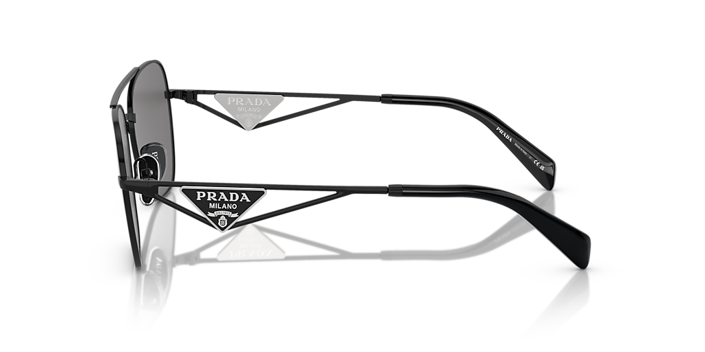 PRADA PR A50S Metal Black - Women Luxury Sunglasses, Dark Grey Polar Lens