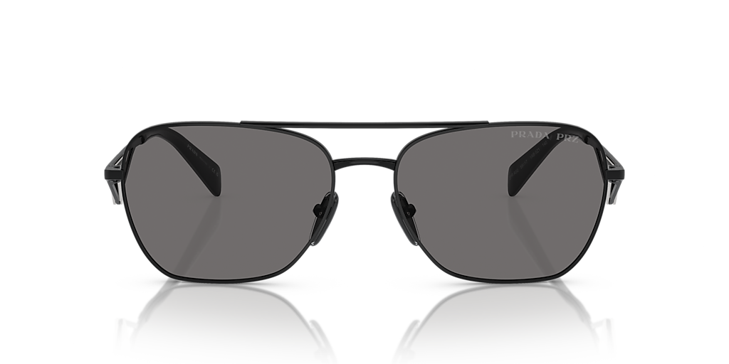 PRADA PR A50S Metal Black - Women Luxury Sunglasses, Dark Grey Polar Lens