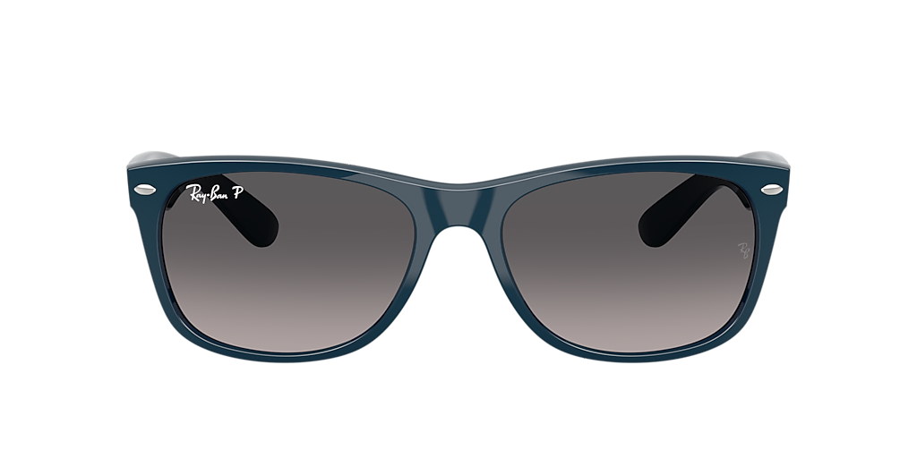 RAY-BAN RB2132 New Wayfarer Disney Mickey & Minnie Mouse Liquid Blue Navy - Unisex Sunglasses, Grey Gradient Polar Lens